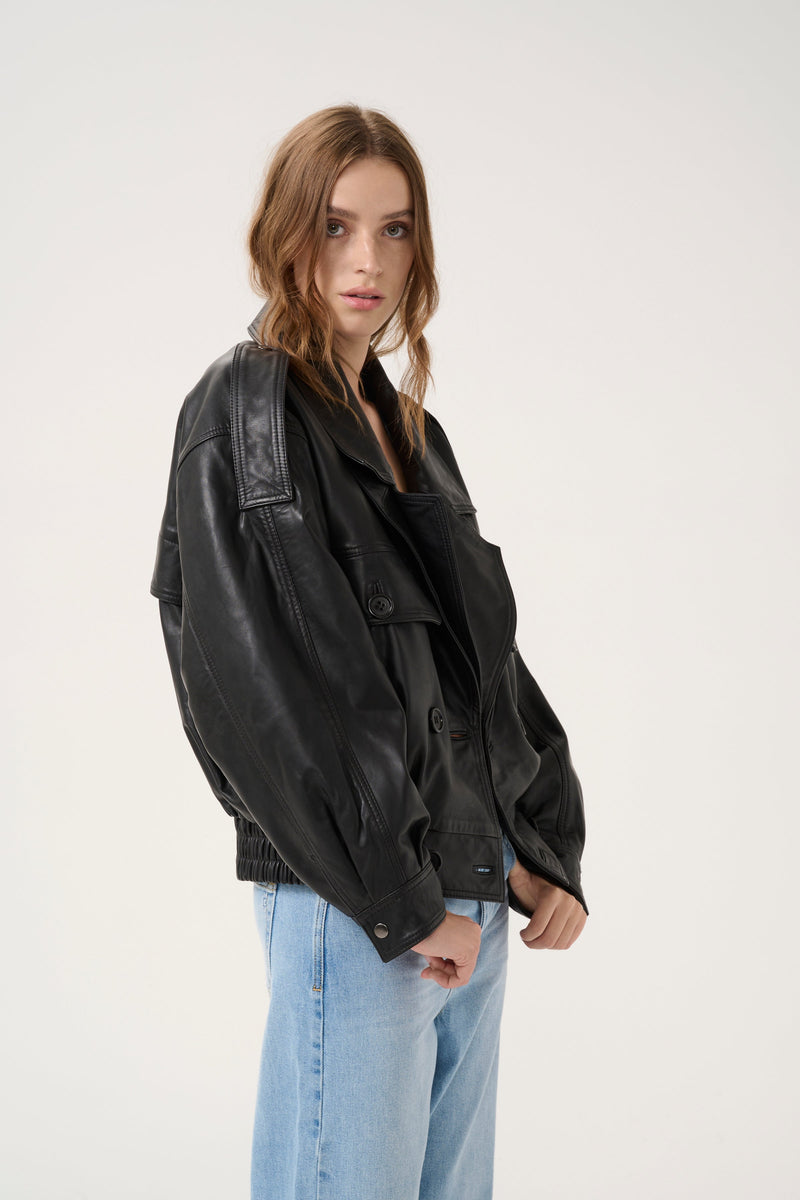 My Essential Wardrobe - Læderjakke - Black - Jackie