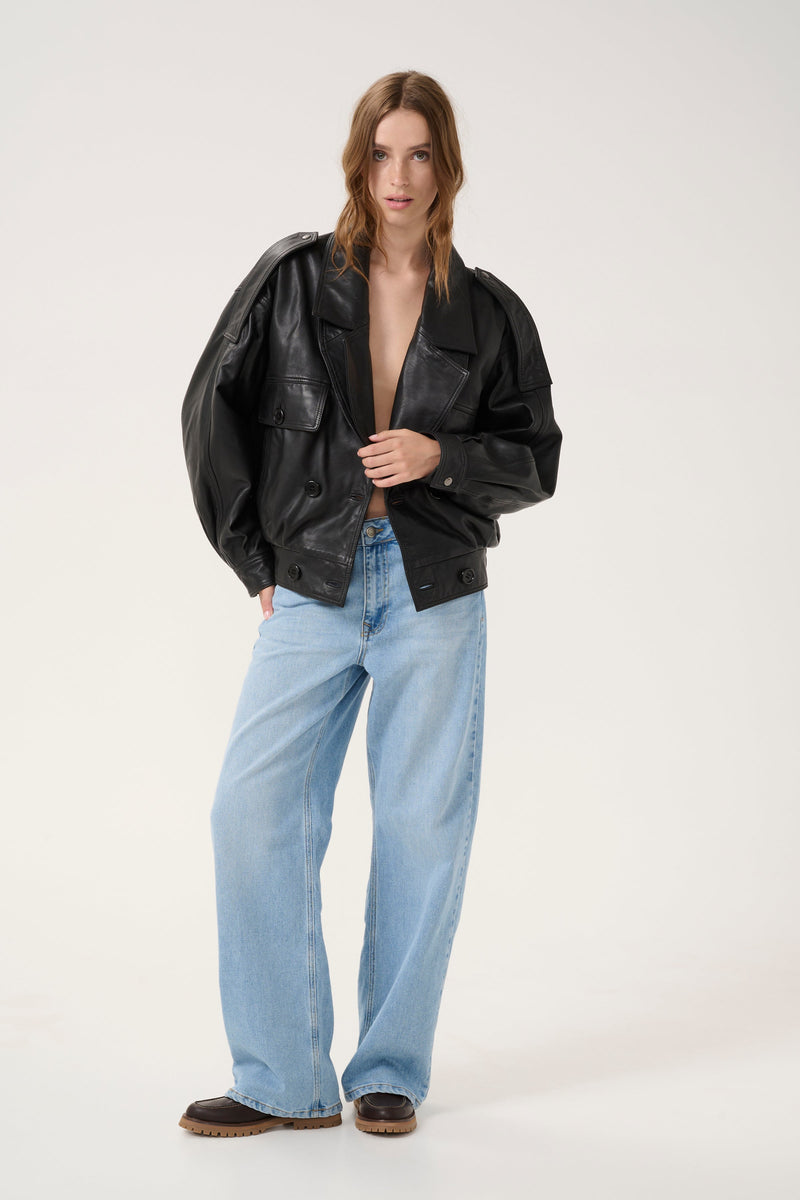 My Essential Wardrobe - Læderjakke - Black - Jackie