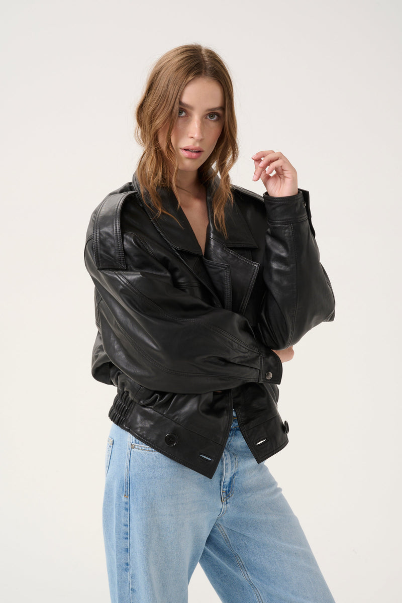 My Essential Wardrobe - Læderjakke - Black - Jackie