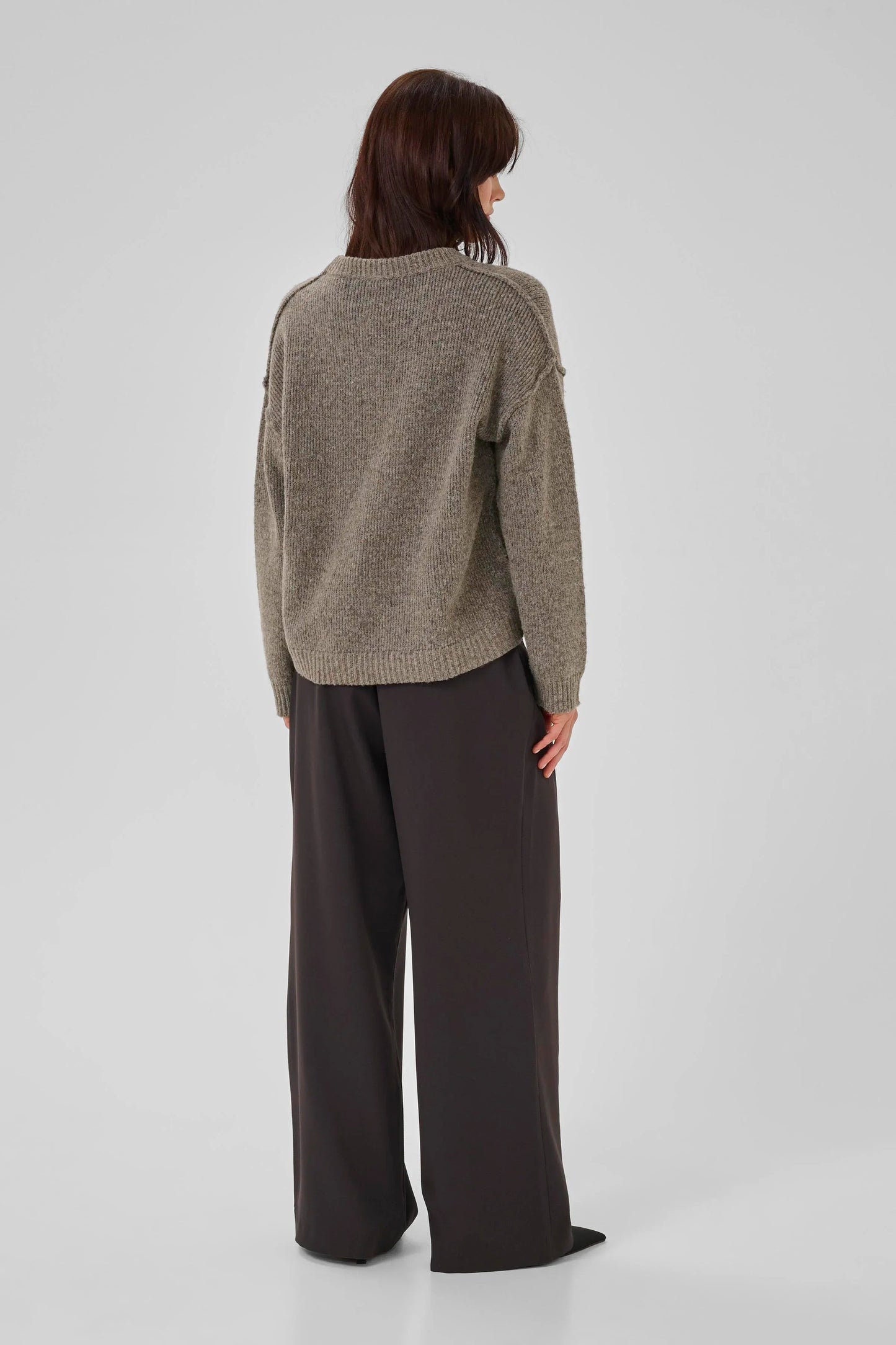 My Essential Wardrobe - Strik pullover - Brown Melange - Paloma Knit - Stilkompagniet.dk