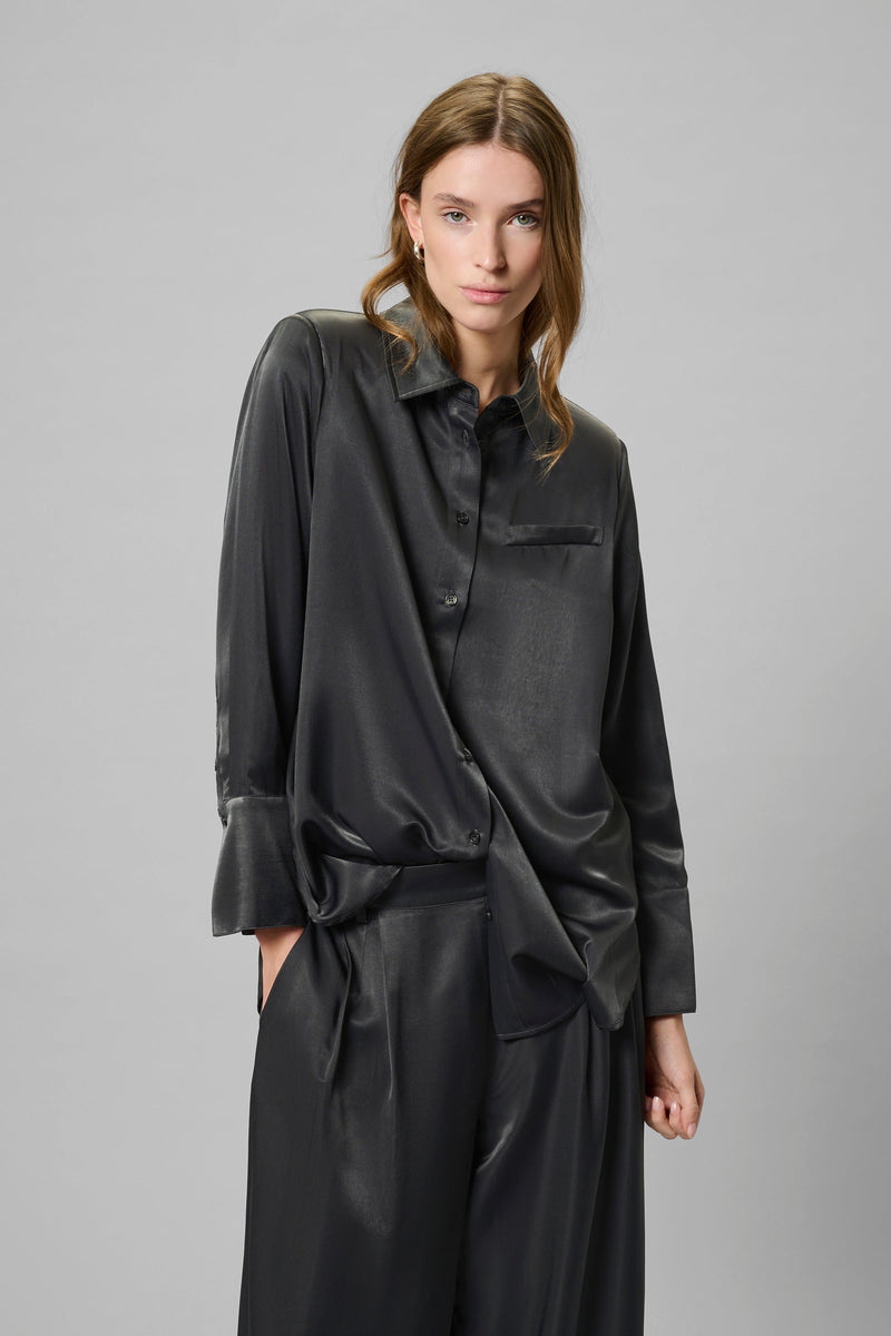 My Essential Wardrobe - Skjorte - Asphalt/Grey - Estelle