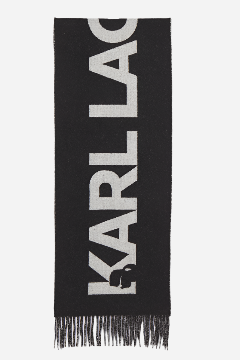 Karl lagerfeld - Halstørklæde - Black/Logo - ESSENTIAL JKRD WOVEN SCARF - Stilkompagniet.dk