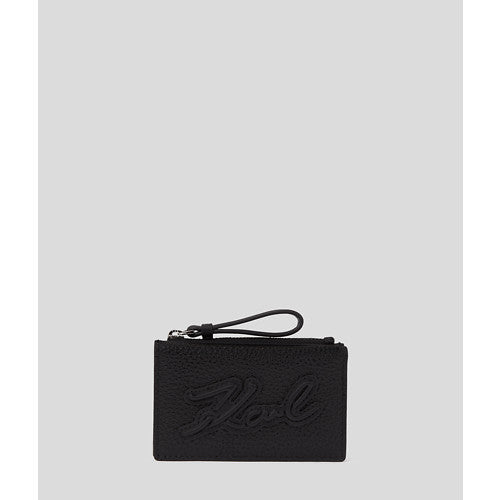 Pung - Black - SKUARE FLAP ZIP CH GRAINY - Karl Lagerfeld