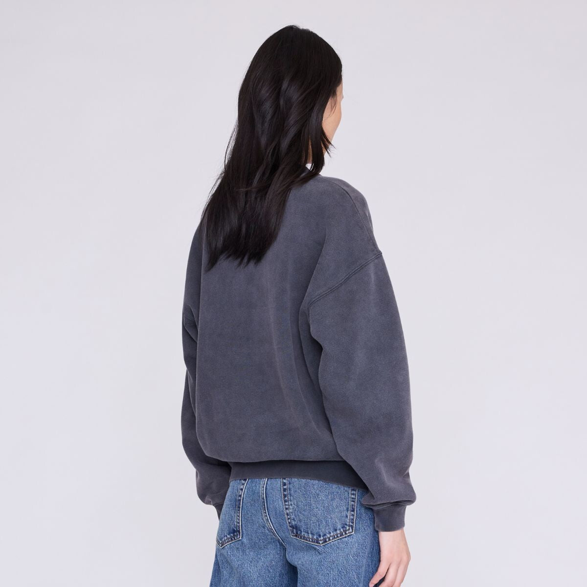 Anine Bing - Sweatshirt - Washed Black - Spencer Sweatshirt Leopard