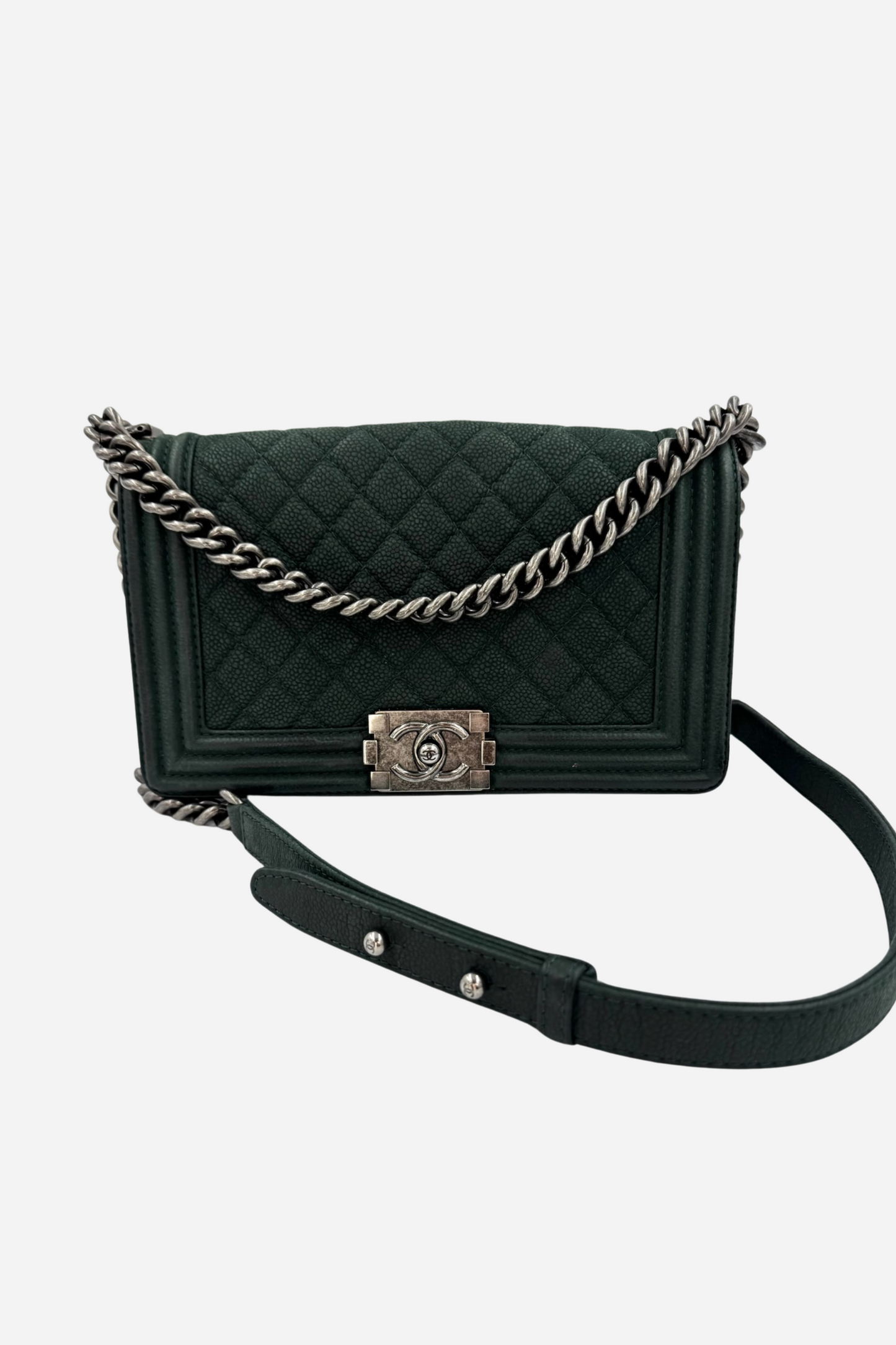 Chanel - Boy Crossbody/skuldertaske - Dark Green - Secondhand