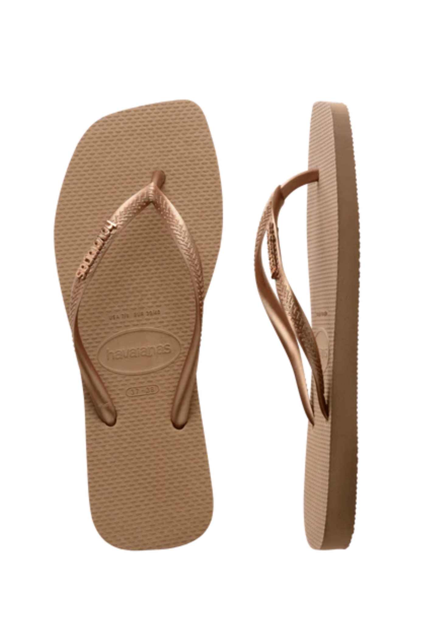 Havaianas - Klipklapper - Rose Gold/Rose Gold - Slim square logo metallic FC sss