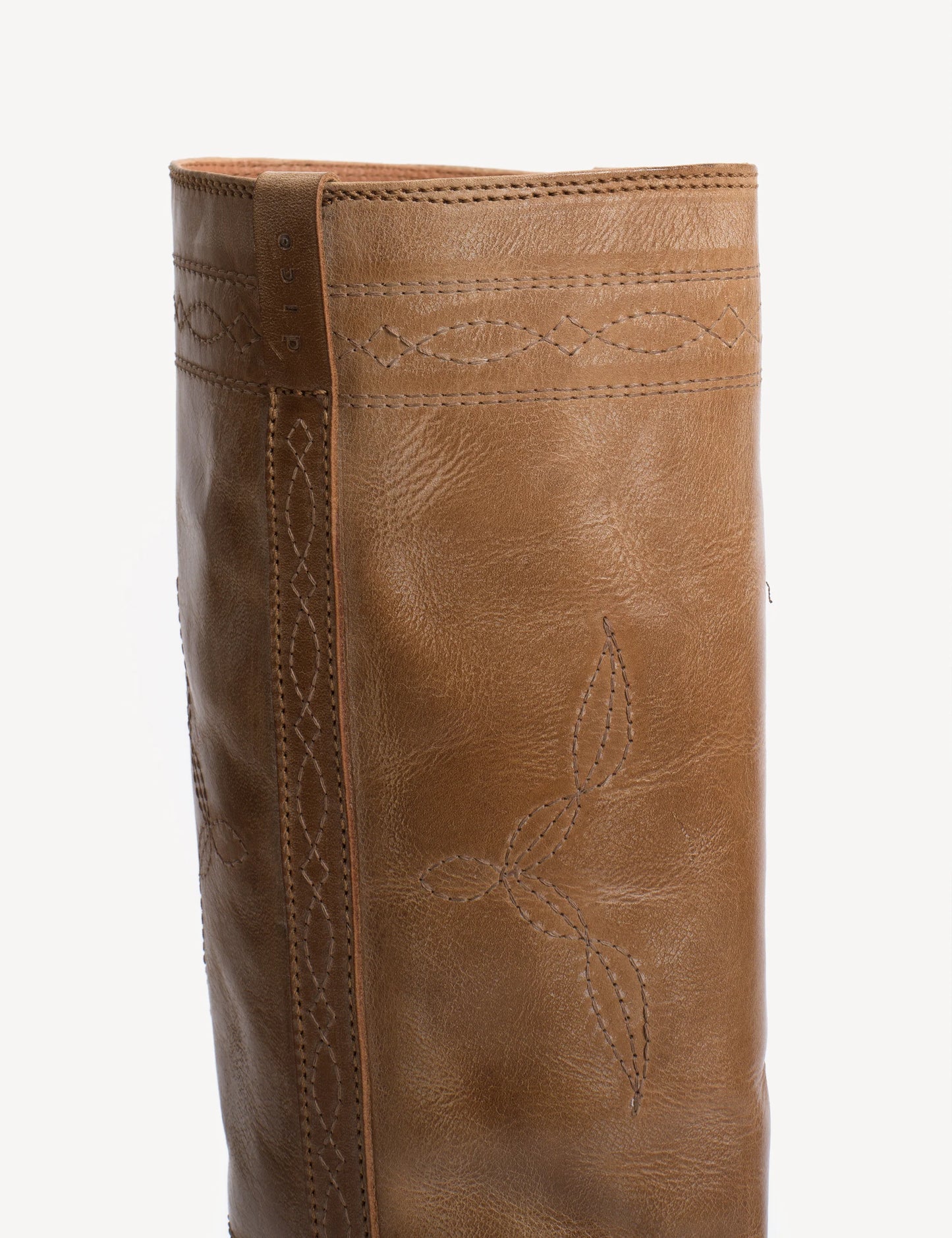 Dico - Læder Støvle - Ann Gaucho With Western Stitchings - Dark Tan
