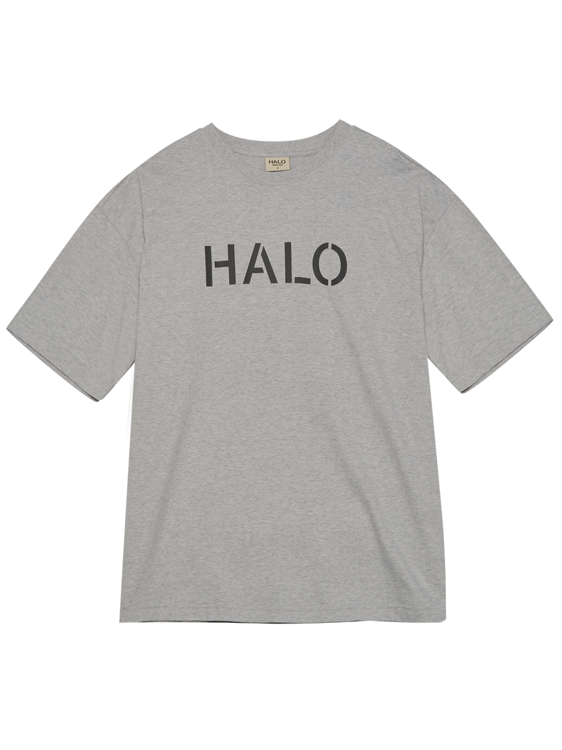 HALO - T-shirt - Light Grey Melange - Boxy