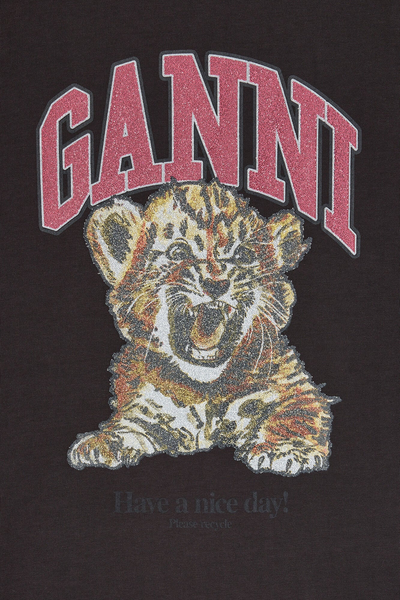 Ganni - T-shirt - Sort - Heavy Cotton Jersey tiger caviar