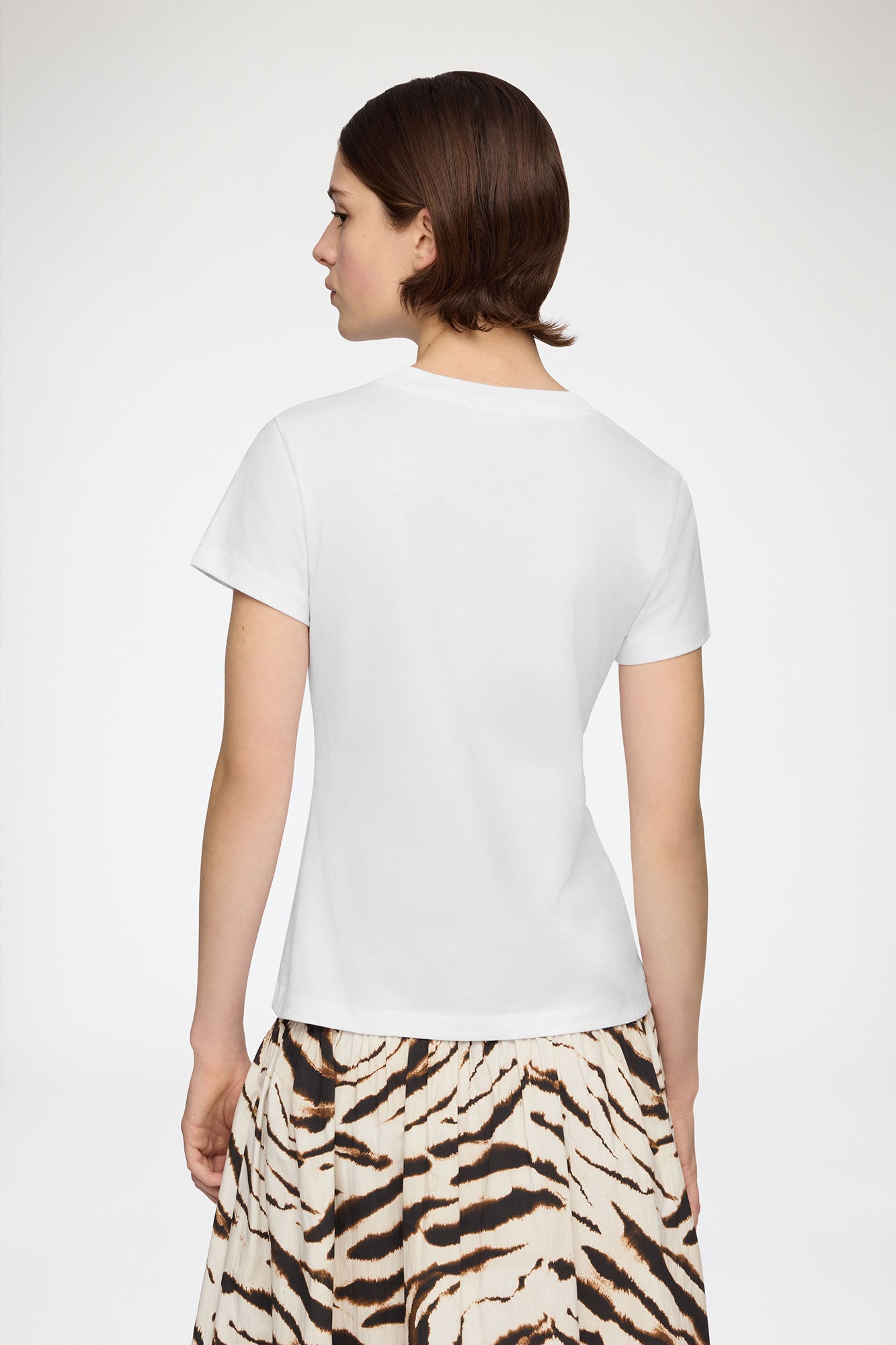 Ganni - T-shirt - Hvid - Basic Cotton Jersey Baby Fit Tiger