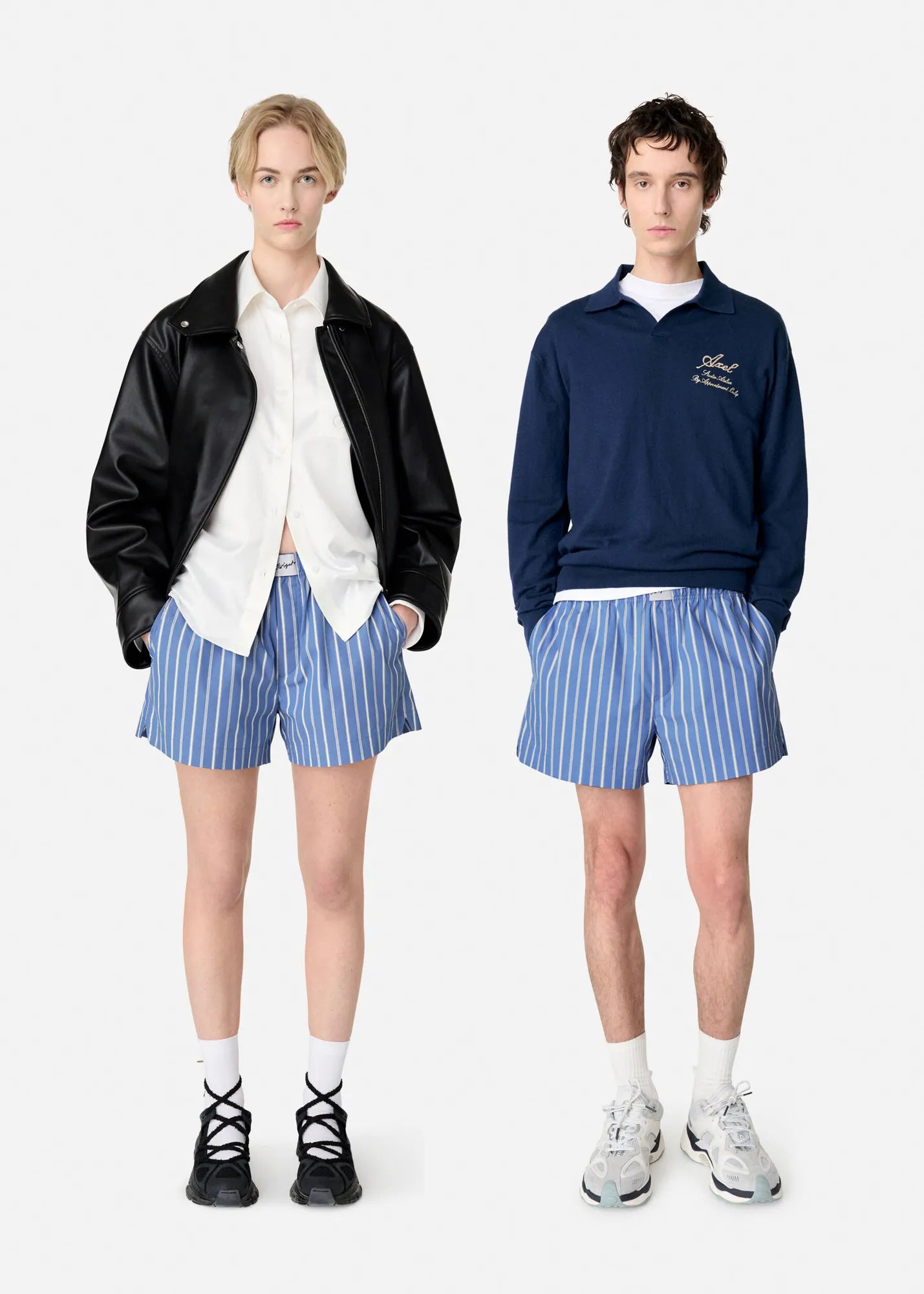 Axel Arigato - Shorts - Blue/White - Striped Cotton