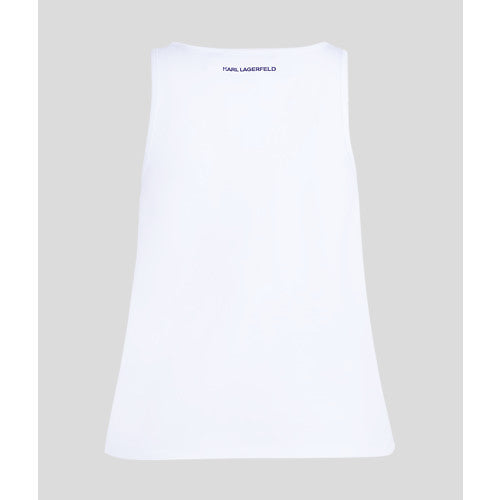 Karl Lagerfeld - Tank top - White - Signature hem - Stilkompagniet.dk