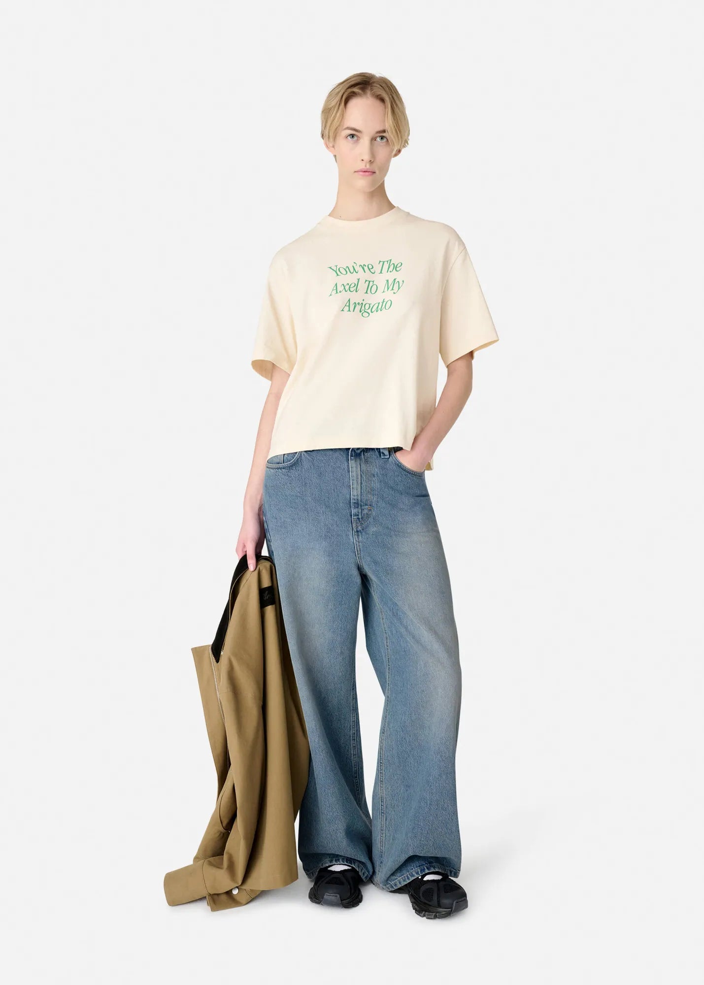 Axel Arigato - T-shirt - Pale Beige - My Axel - Stilkompagniet.dk