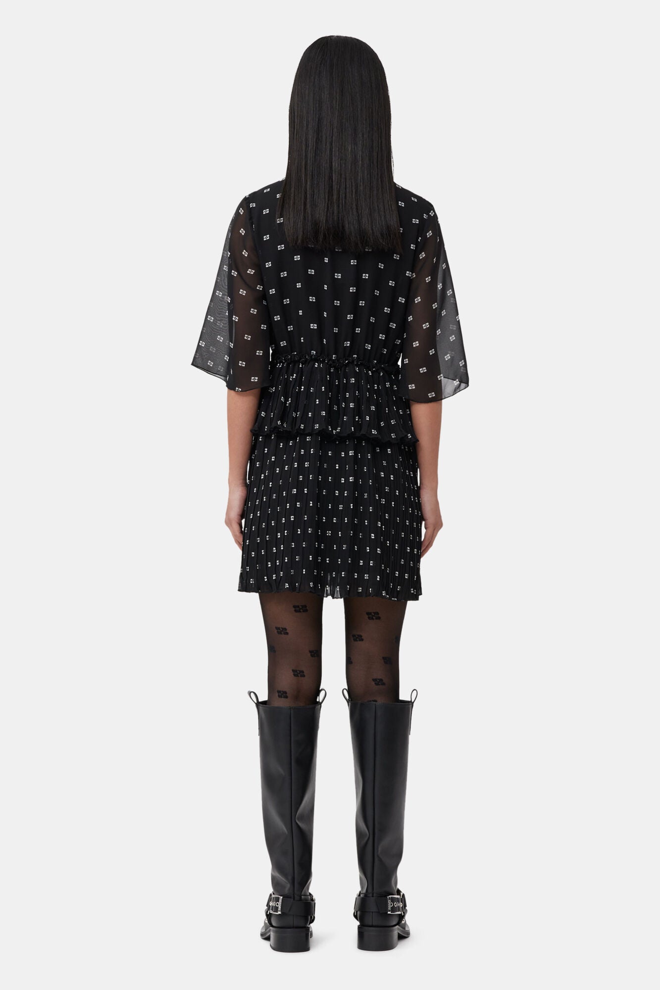 Ganni - Strømpebukser - Black - Butterfly lace A5545