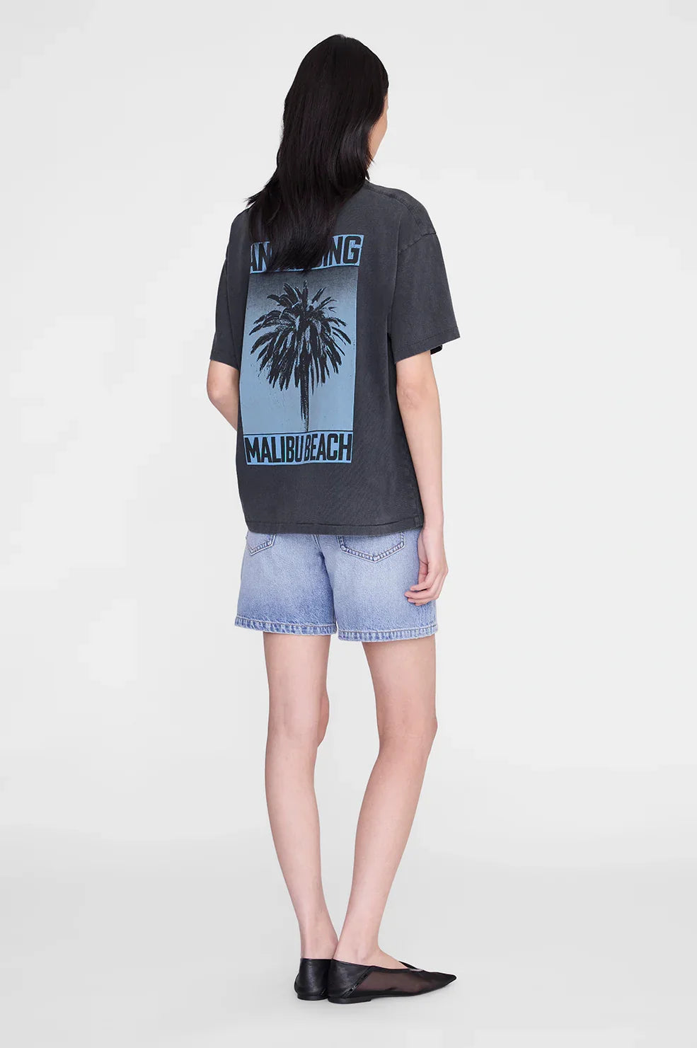 Anine Bing - T-shirt - Washed Black - Cade Tee Palm