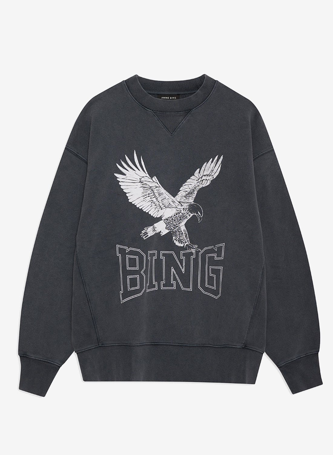 Anine Bing Alto Sweatshirt Retro Eagle Washed Black