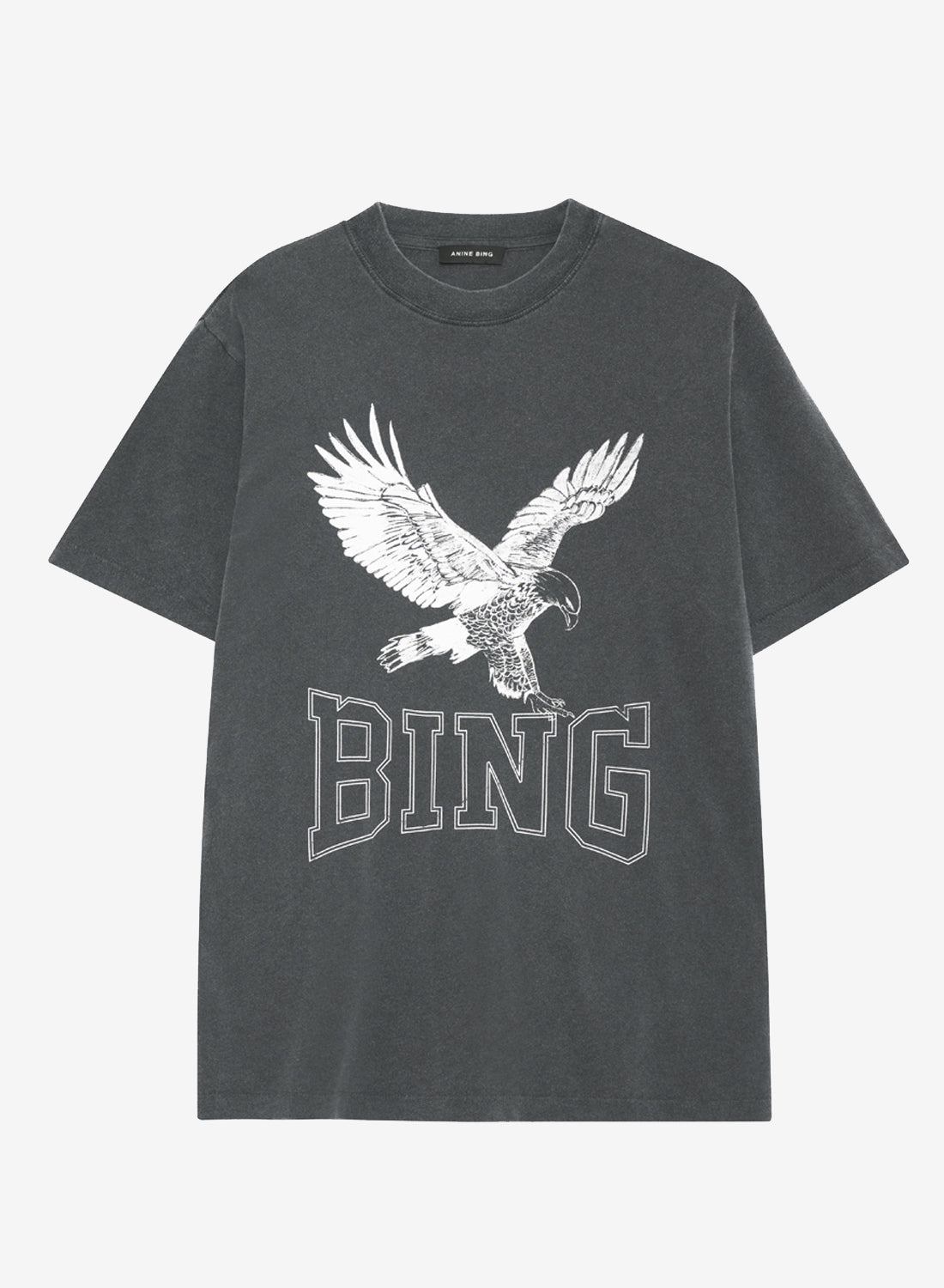 Anine Bing Lili Tee Retro Eagle Washed black PREORDER