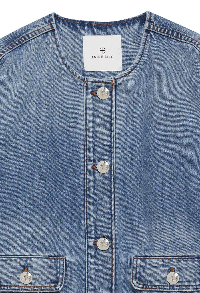 Anine Bing - Denimjakke - Caspian Blue - Blanche