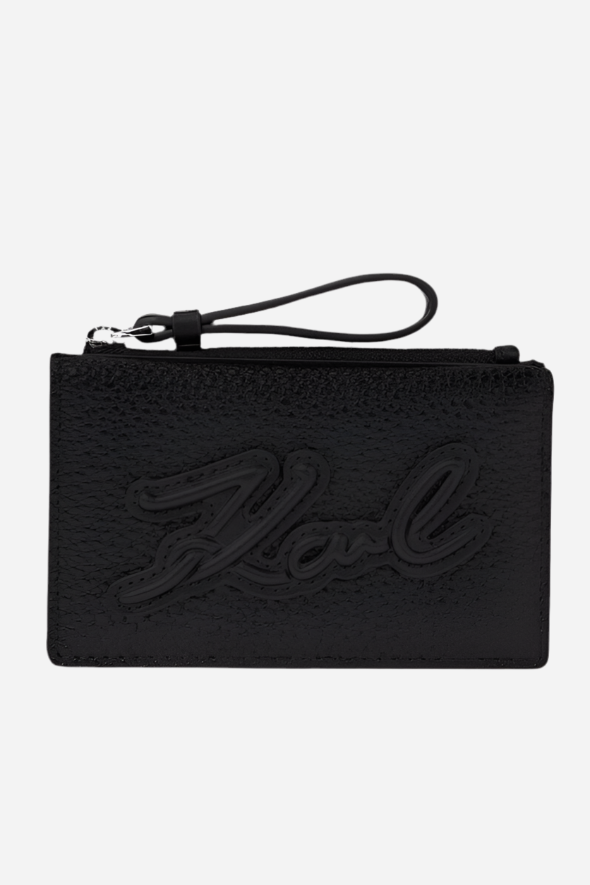 Pung - Black - SKUARE FLAP ZIP CH GRAINY - Karl Lagerfeld