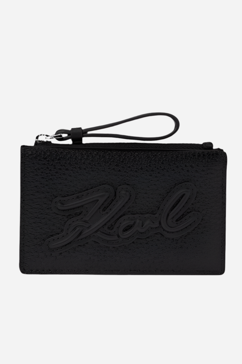 Pung -  Black - SQUARE FLAP ZIP CH GRAINY - Karl Lagerfeld