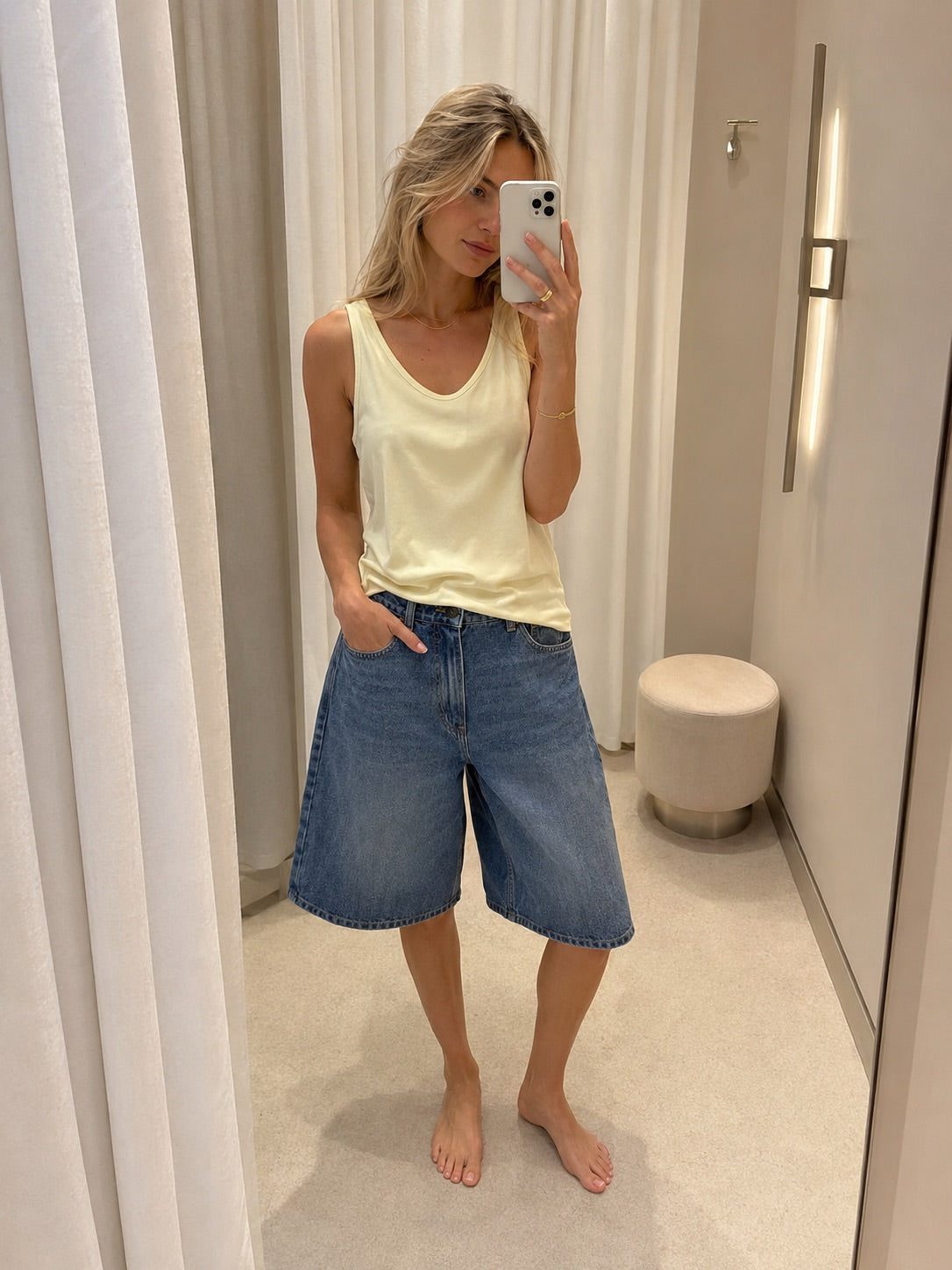 Sofie Schnoor - Bermuda Shorts - Denim Blue - Stokesw Oversized