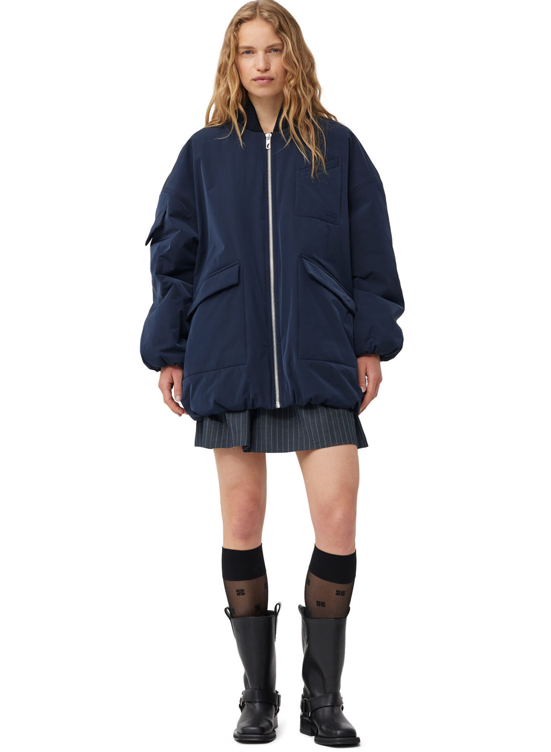 Ganni - Støvler -Sort - Mid Shaft Biker Boots