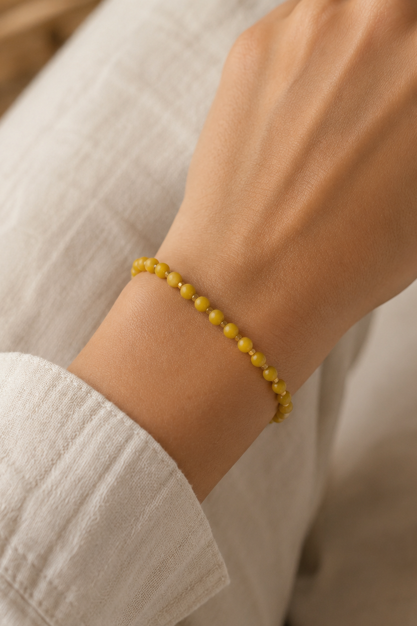 IBU Jewels - Armbånd - Yellow Jaden - Bo Round