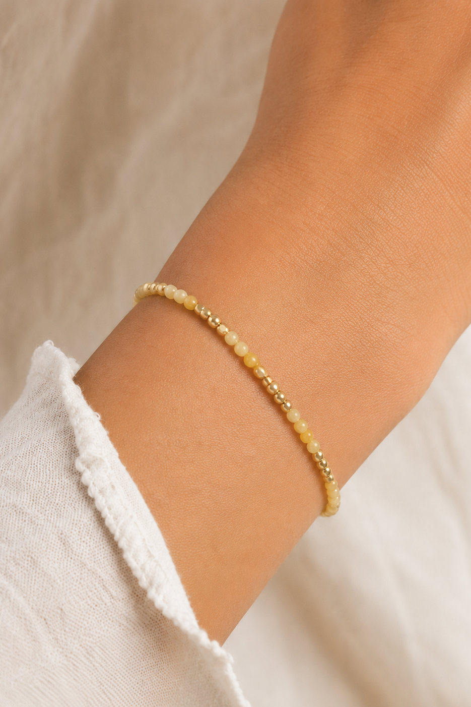 IBU Jewels - Armbånd - Yellow Jade - Lulu Liv - AQ27