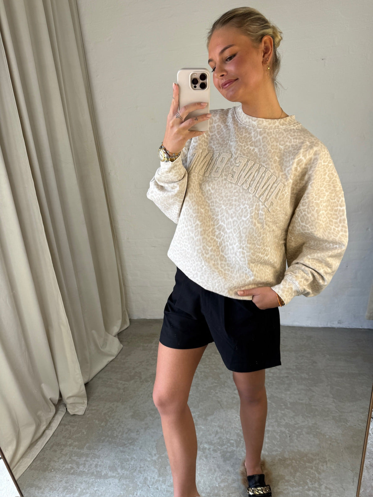 Anine Bing - Sweatshirt - White Leopard print - Miles
