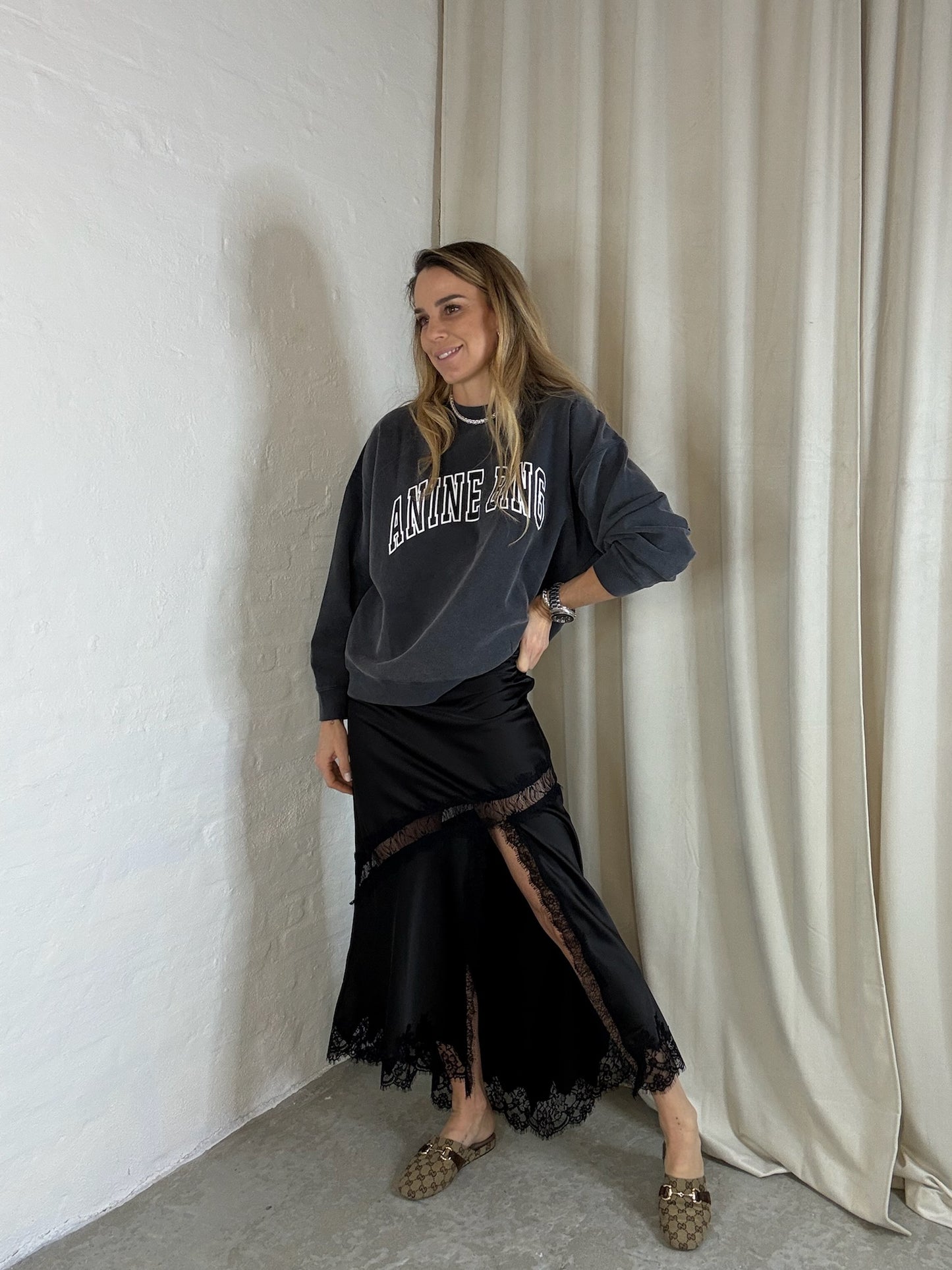 Anine Bing - Sweatshirt - Washed Black - Miles New Classic