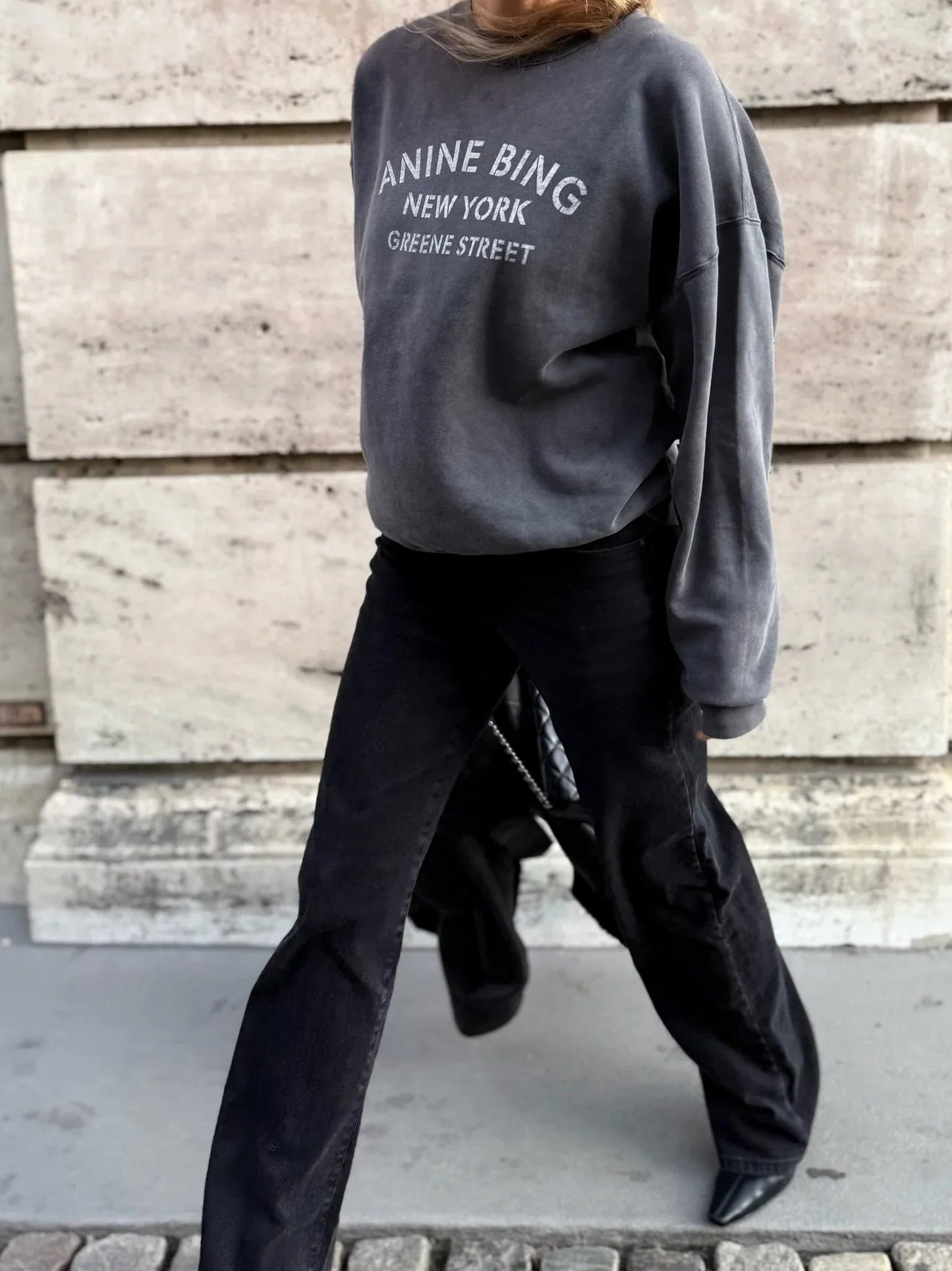 Anine Bing - Sweatshirt - Washed Black - Miles NY