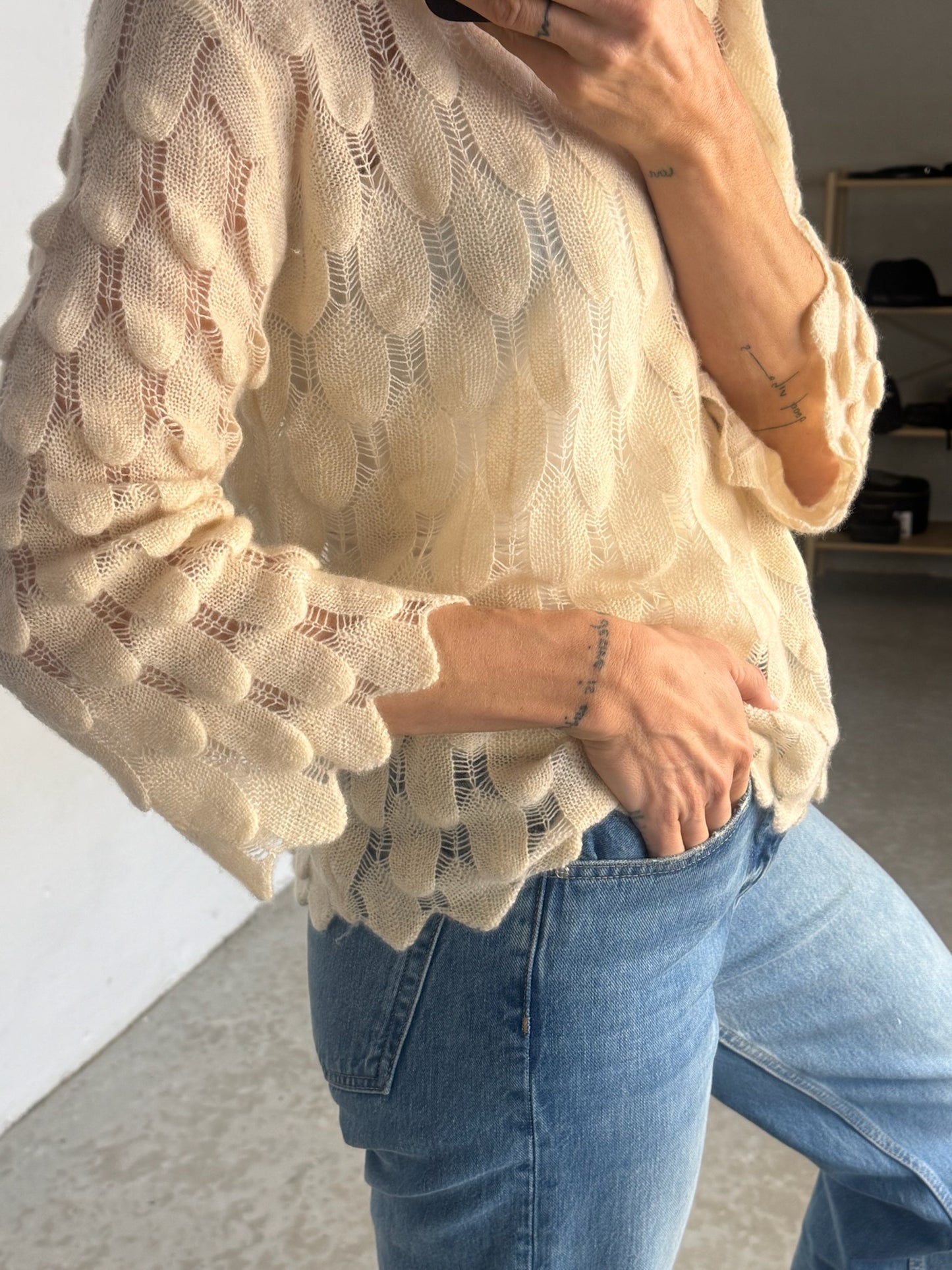 The Collection - Cashmere striktrøje - Creme - Fina