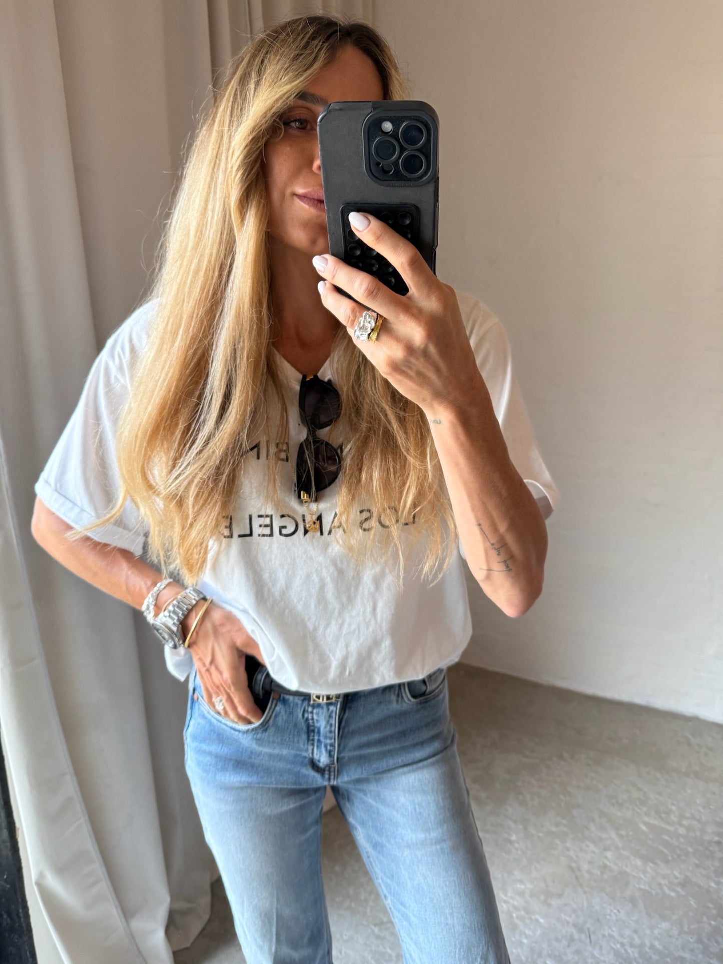 Anine Bing - Tshirt - Ivory - Rudy - Stilkompagniet.dk