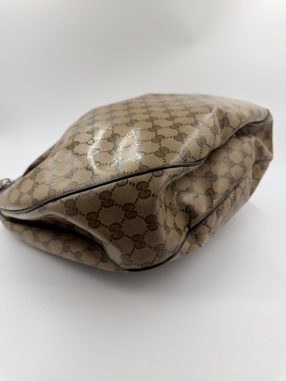 Preloved Gucci Abbey D-Ring Hobo - skuldertaske - beige/brun monogram taske - secondhand