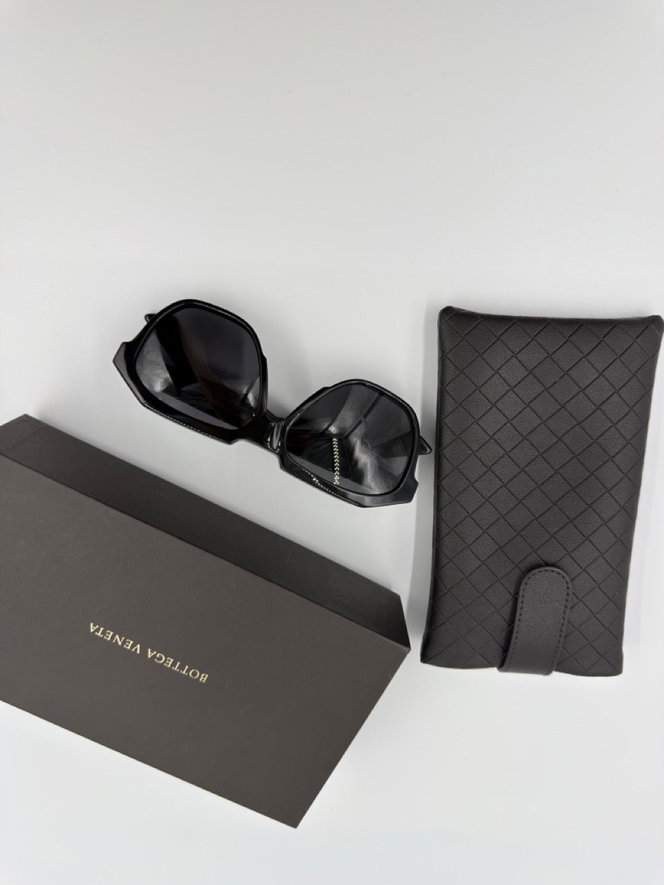 Preloved Bottega Veneta BV1035S - solbriller - sorte geometriske solbriller - secondhand