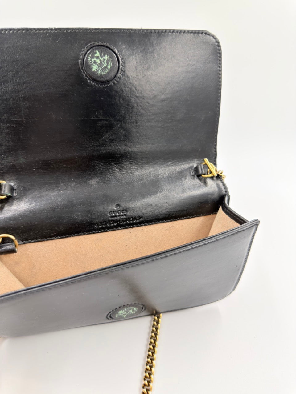 Gucci GG Marmont Wallet On Chain - sort quiltet skuldertaske - secondhand