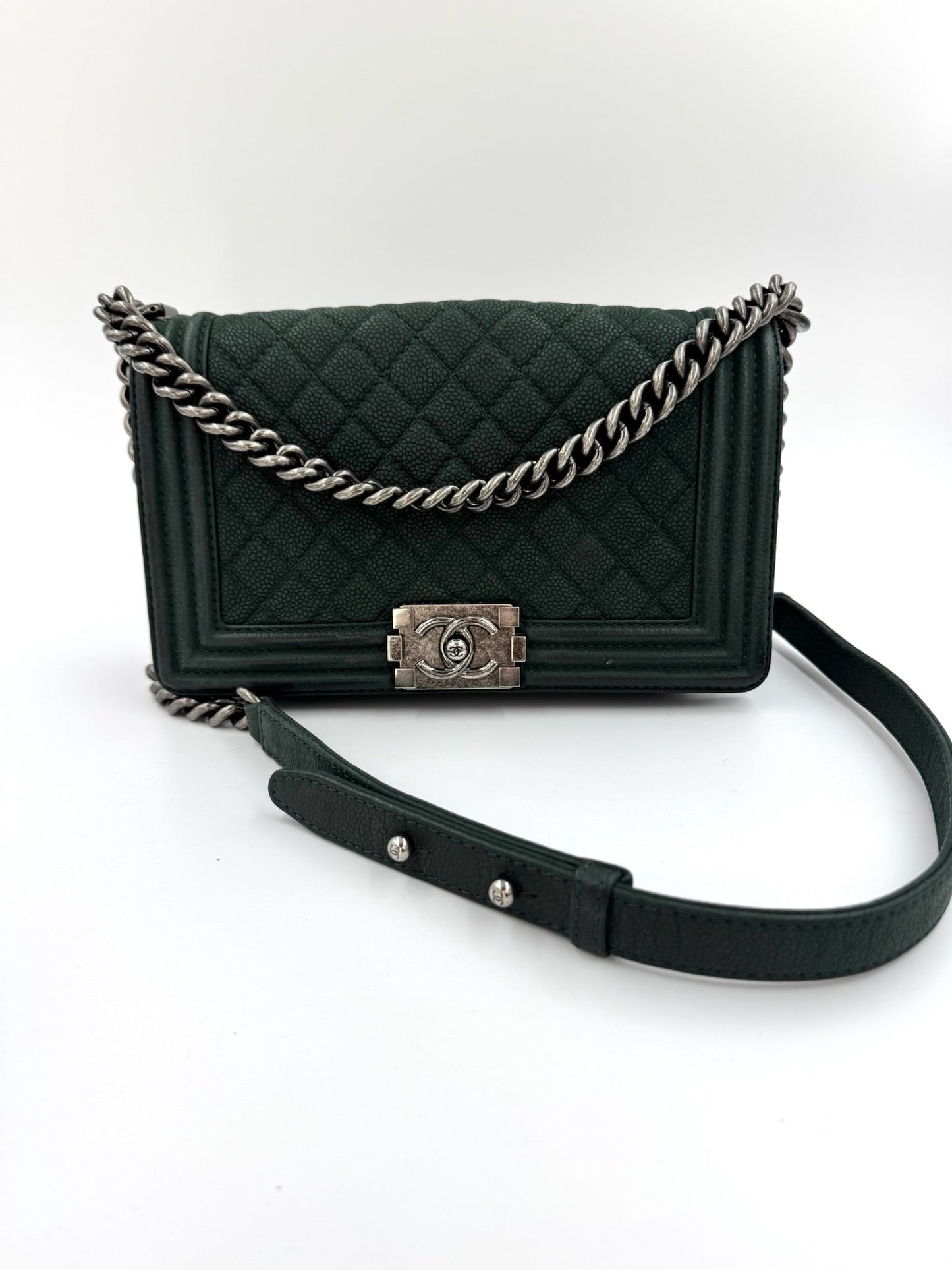 Chanel - Boy Crossbody/skuldertaske - Dark Green - Secondhand