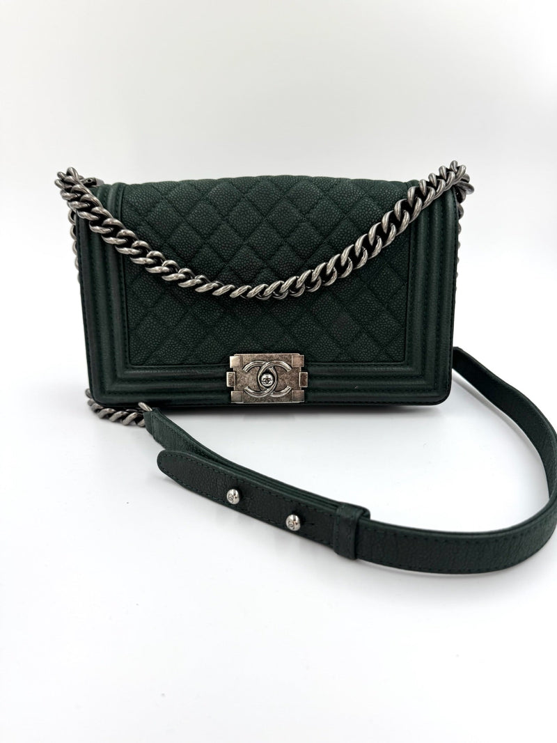 Chanel - Boy Crossbody/skuldertaske - Dark Green - Secondhand