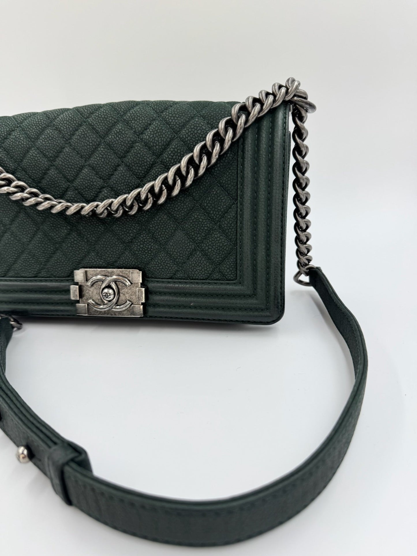 Chanel - Boy Crossbody/skuldertaske - Dark Green - Secondhand