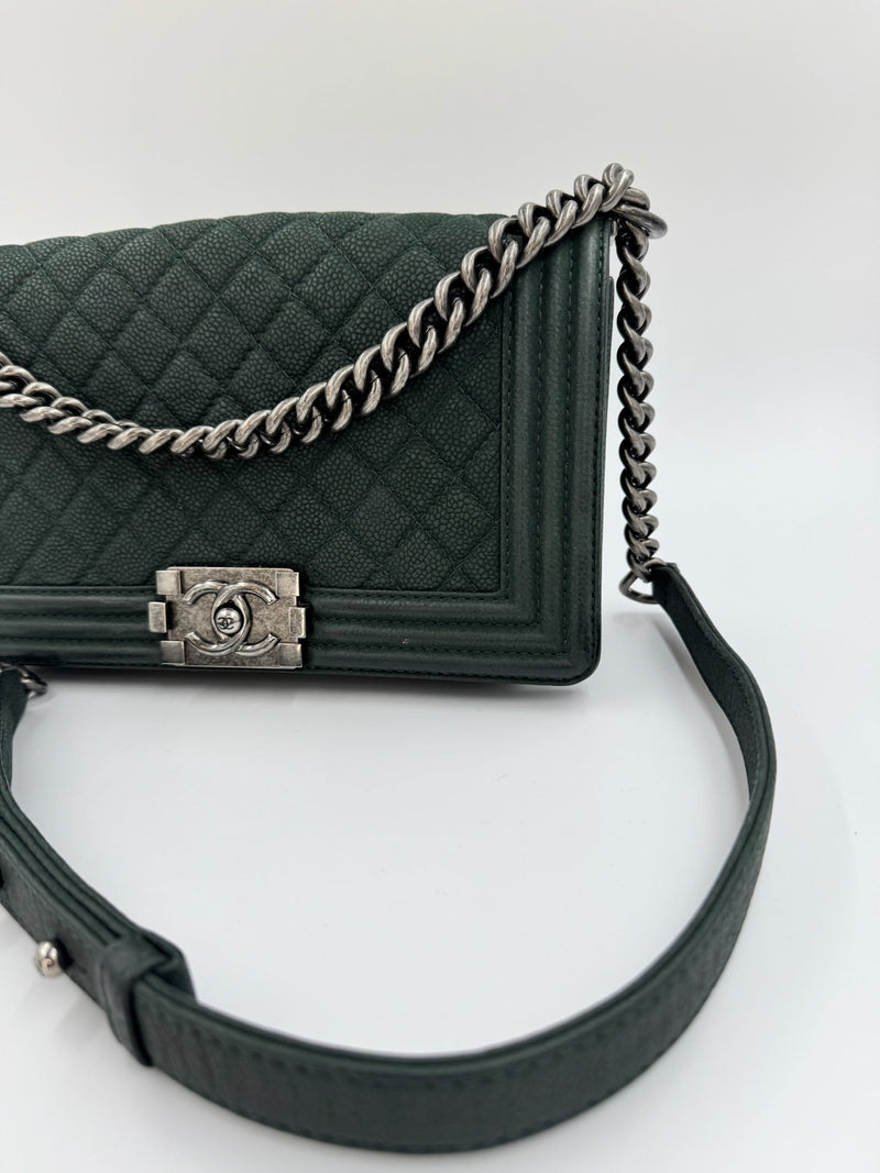 Chanel - Boy Crossbody/skuldertaske - Dark Green - Secondhand