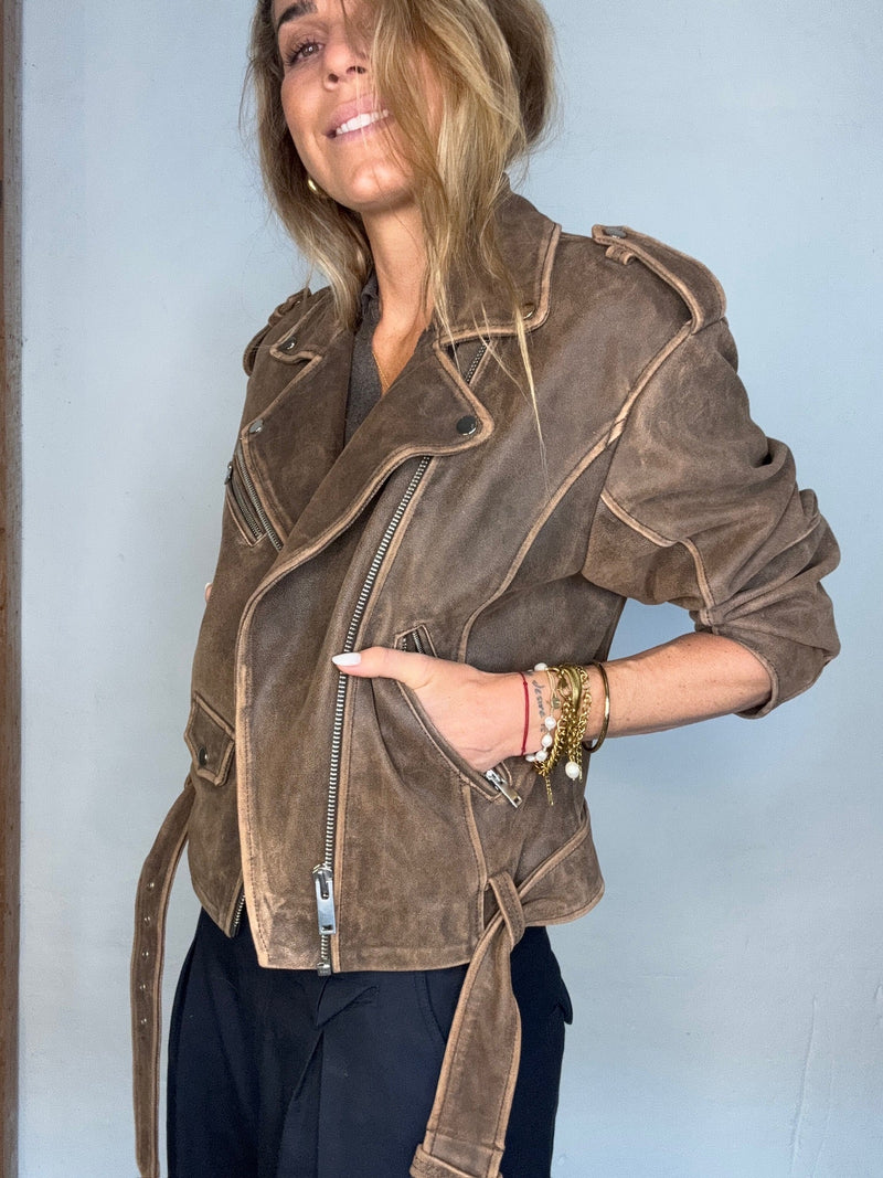 Læderjakke - Brown - MWGilo - MY ESSENTIAL WARDROBE