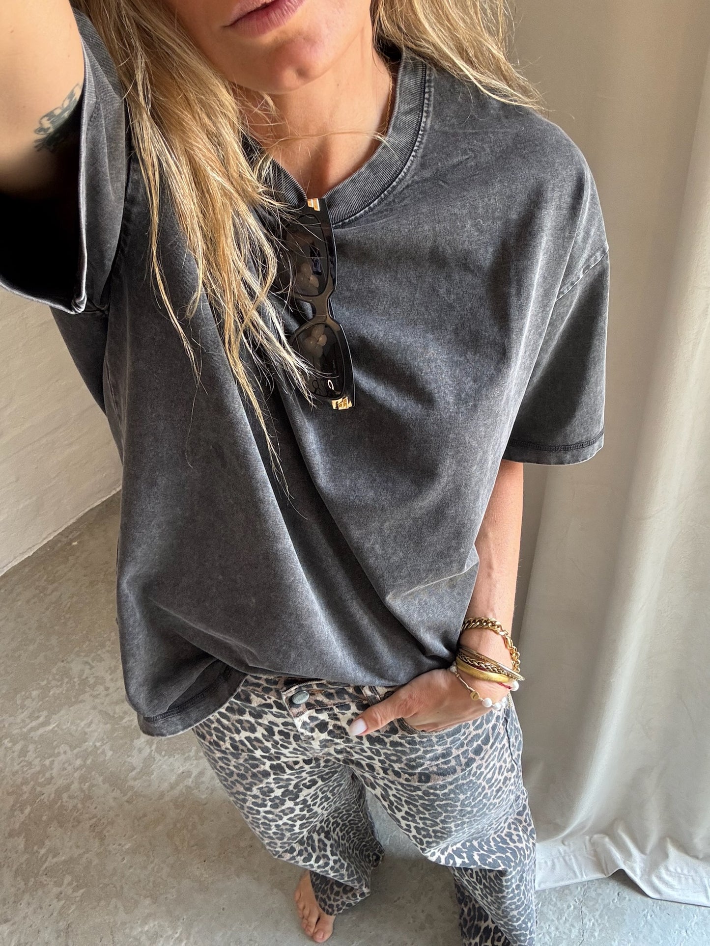 Ganni Print Denim Izey Jeans Leopard