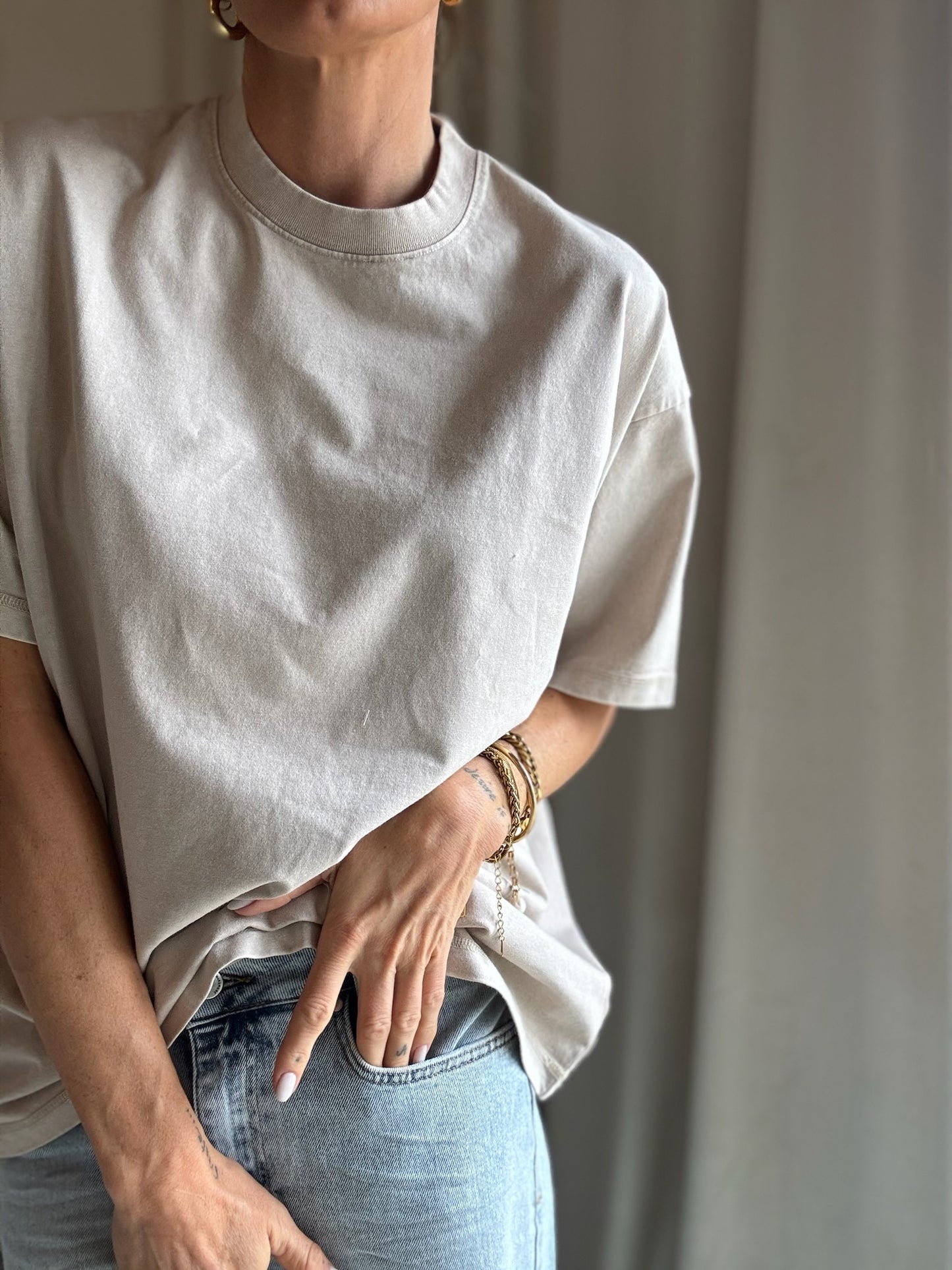 The Collection - T-shirt oversized - Sand - Lea