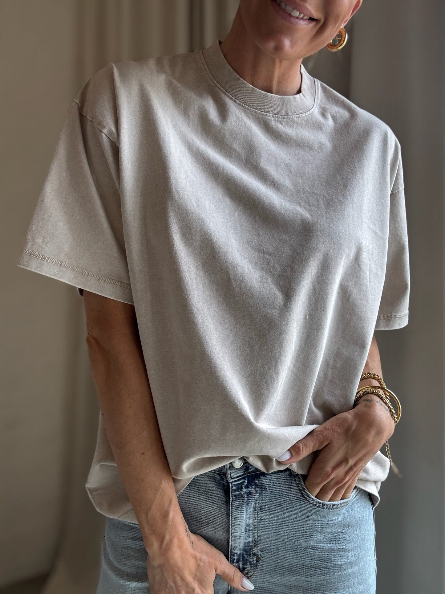 The Collection - T-shirt oversized - Sand - Lea