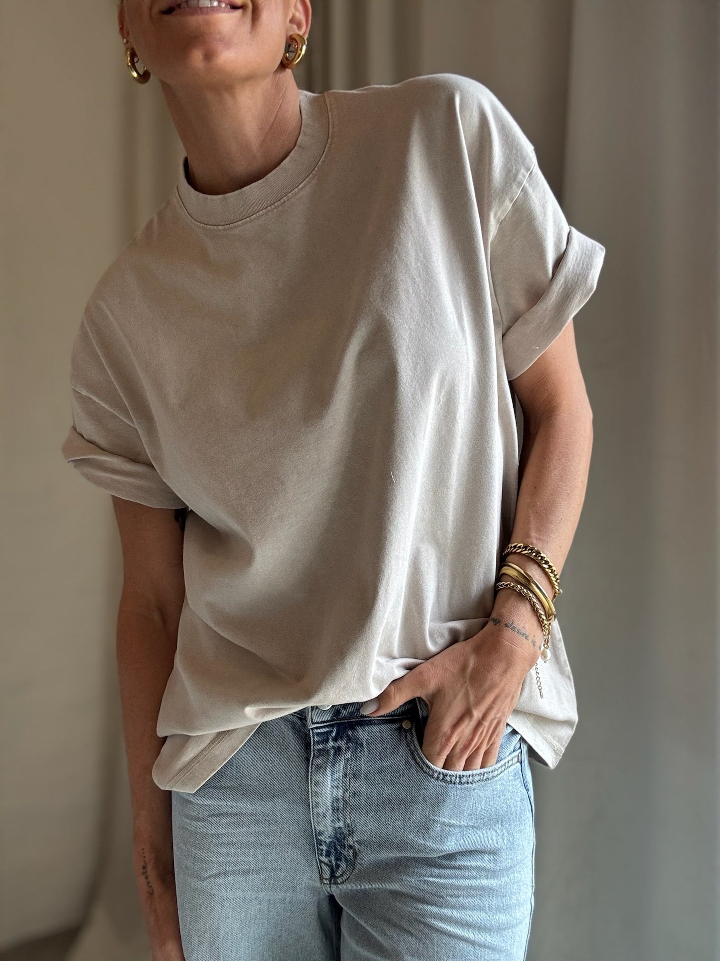 The Collection - T-shirt oversized - Sand - Lea