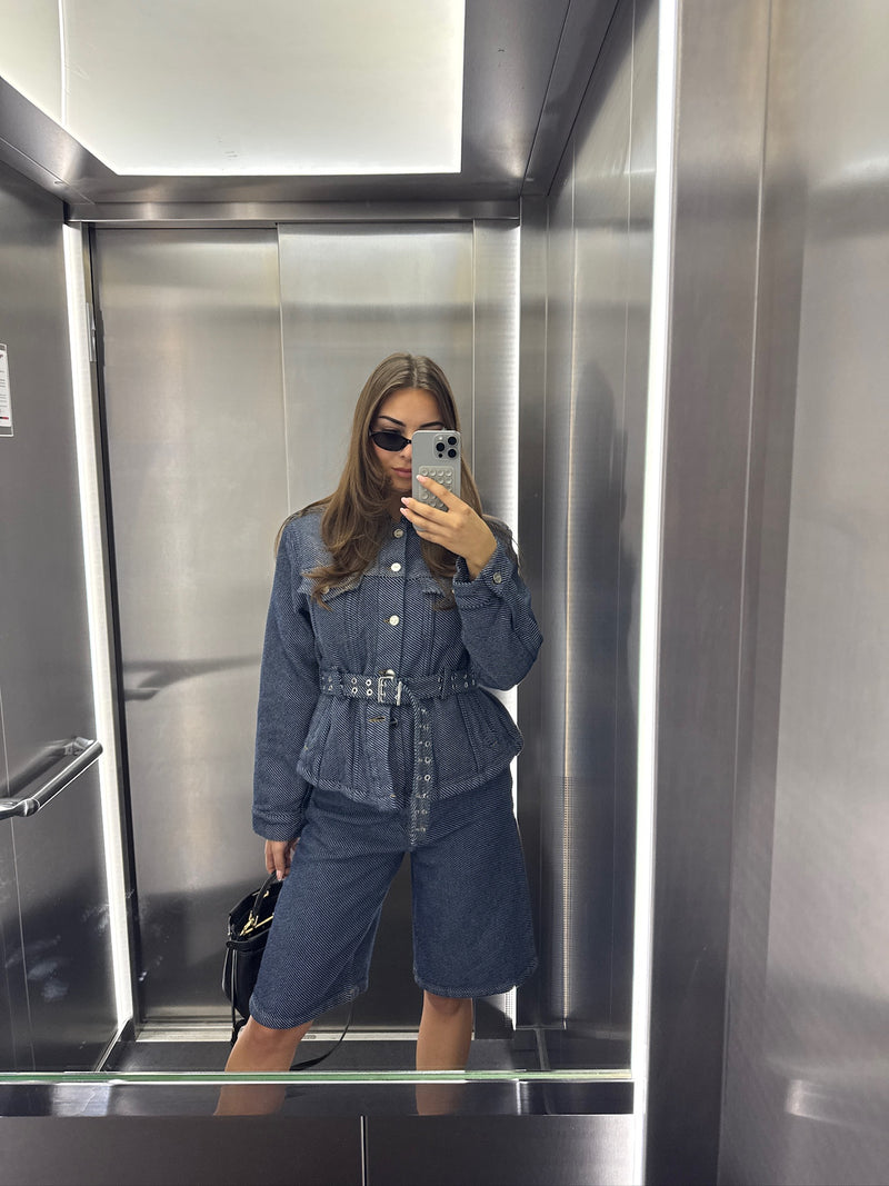 Ganni - Shorts - Rinse dark blue - Twill denim