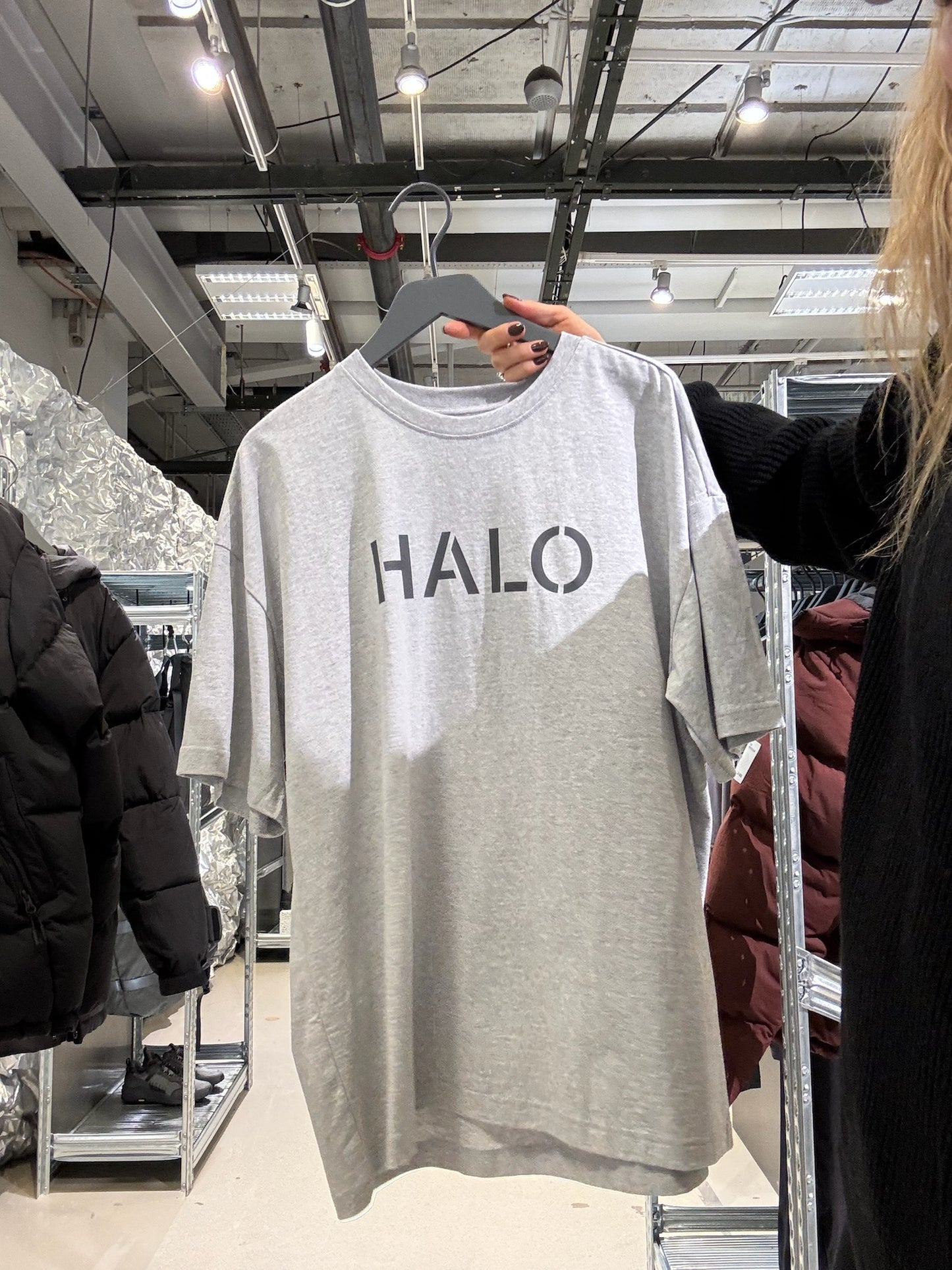 HALO - T-shirt - Light Grey Melange - Boxy