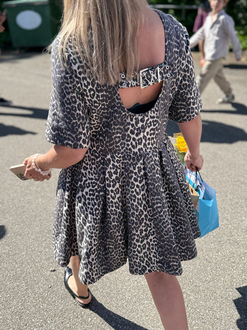 GANNI - Kjole - Leopard - Tweed mini