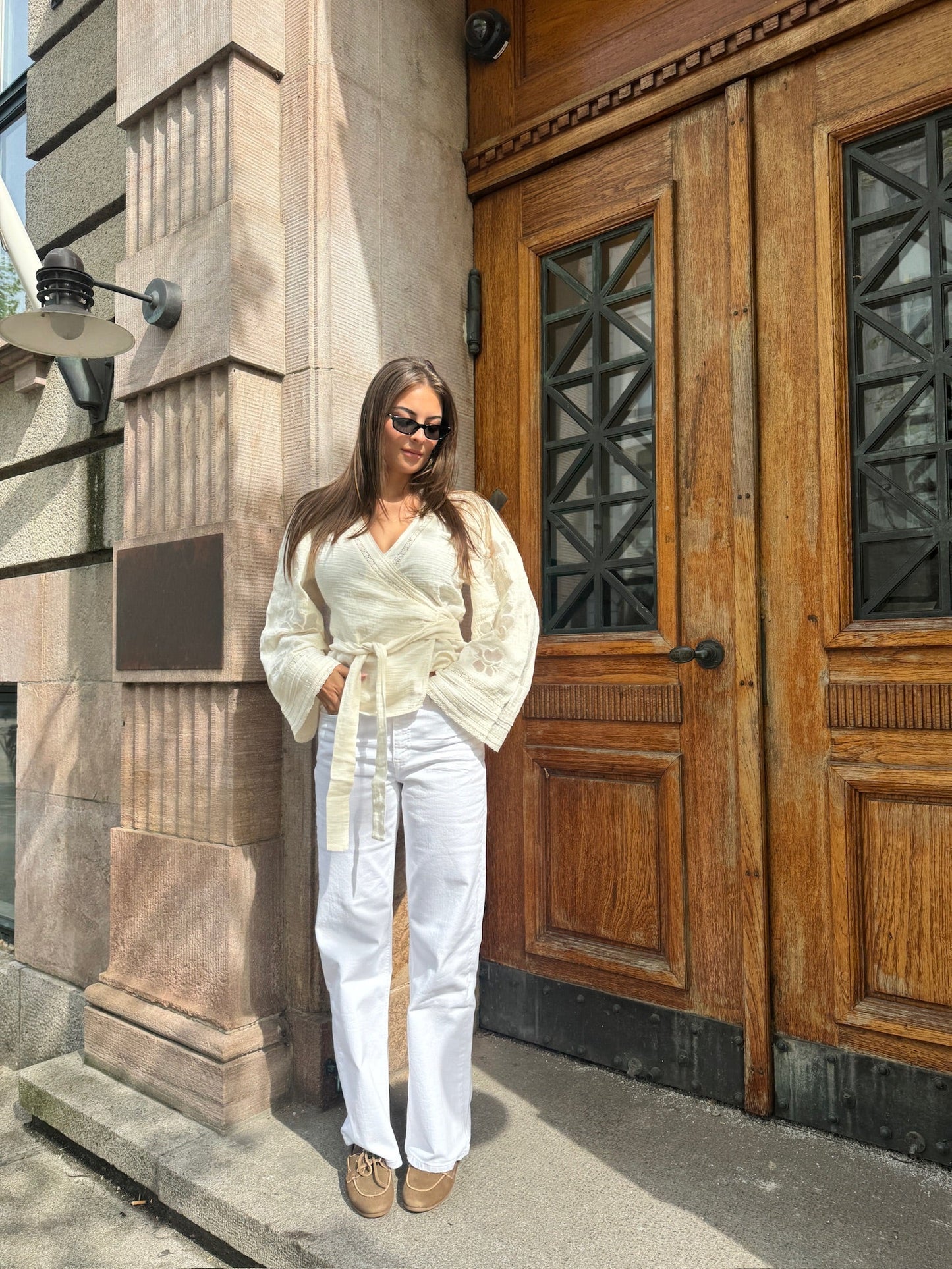 Sissel Edelbo - Wrap bluse - Off white - Winfrey