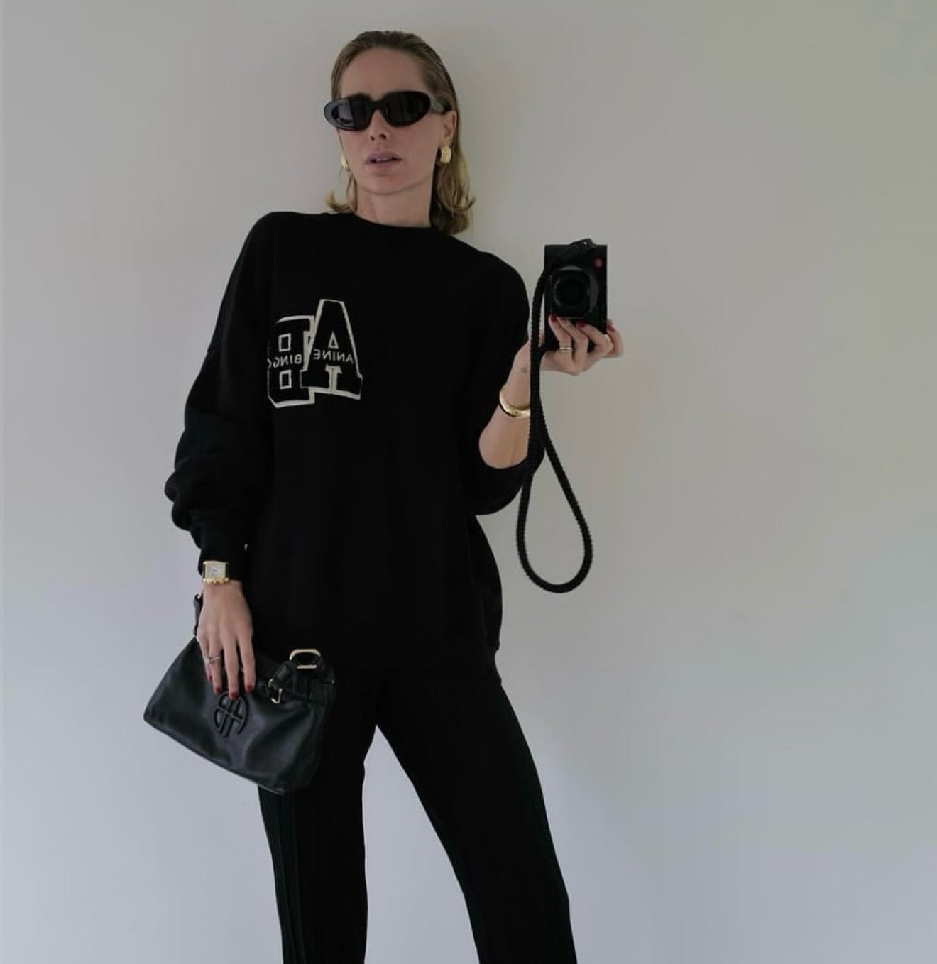 Anine Bing - Sweatshirt - Black - Miles Letterman